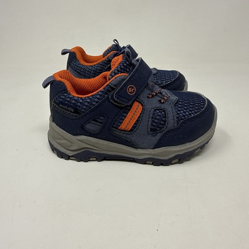 Stride Rite Artin 2.0 Toddler Boys Sneakers Size 5M Navy Orange Hook Loop Shoe